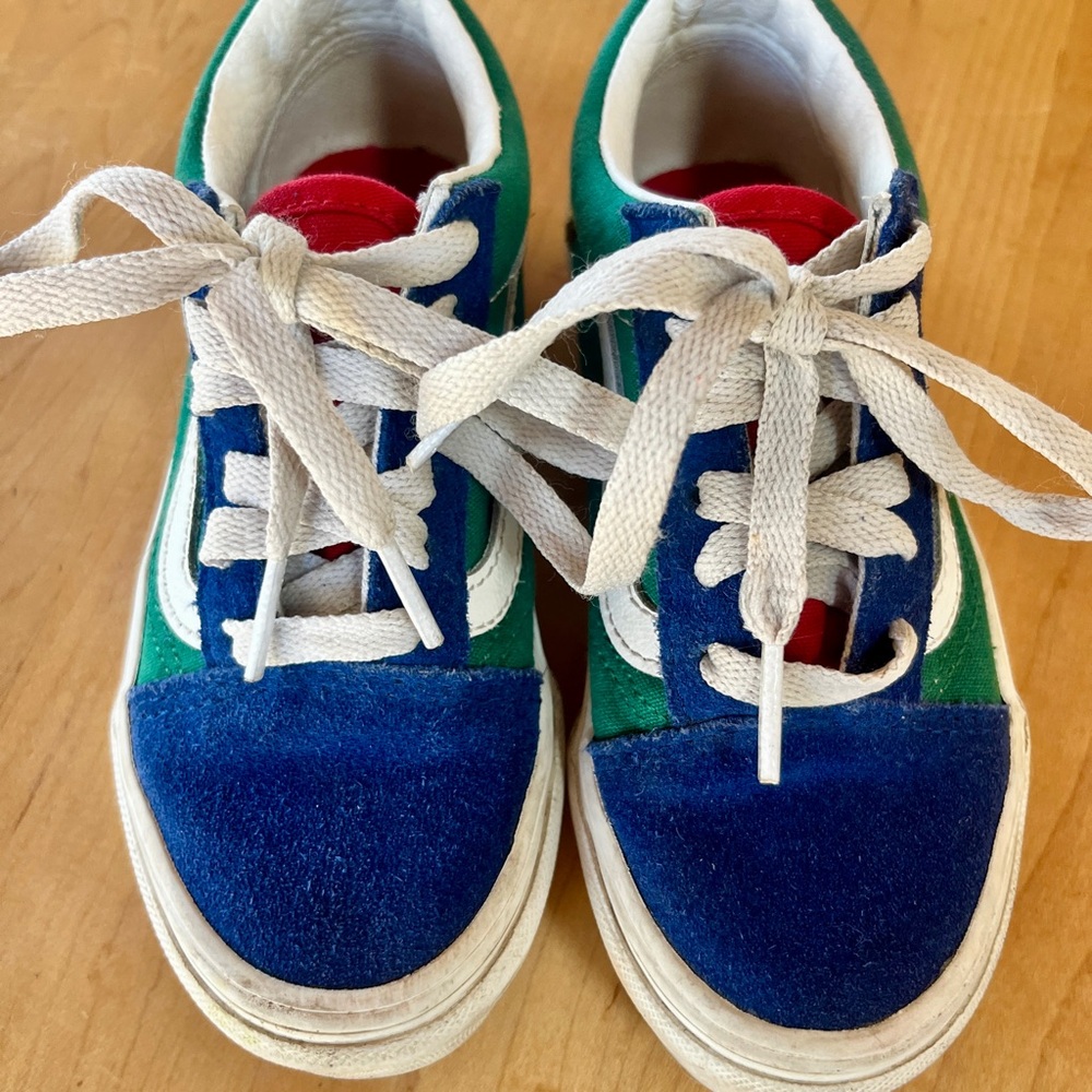 Vans Blue and Green Retro Sneakers